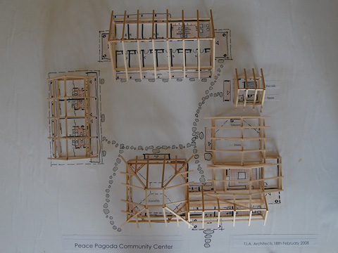 Peace Pagoda Community Center, model + site plan