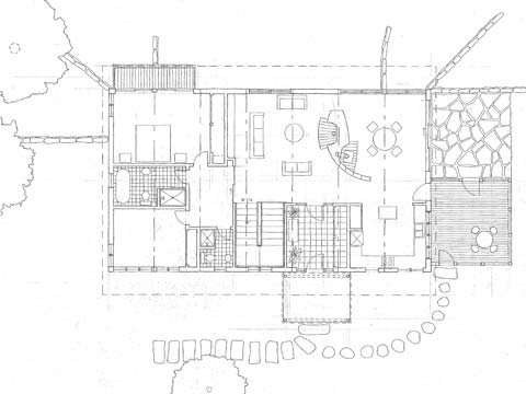 Bow Truss House II, first floor plan